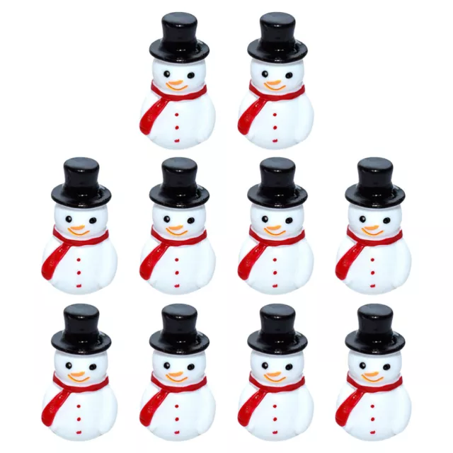 10pcs Xmas Mini Snowman Resin Decoration Christmas Mini Snowman DIY Ornaments