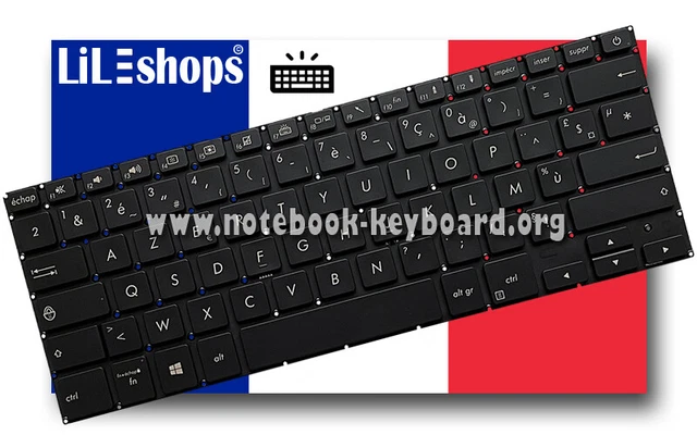 Clavier AZERTY Français Original Argent Pour ASUS Zenbook UX21E - Neuf, Remplacement