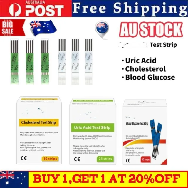 Cholesterol Uric Acid Blood Glucose Test Strips For 3 in 1 SpeedGUC Devices