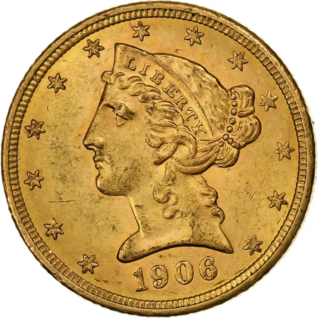 [#1211794] United States, $5, Half Eagle, Coronet Head, 1906, Philadelphia, Gold
