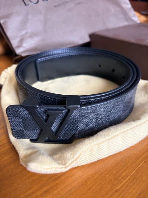 Ceinture Homme En Cuir Noir Jean Louis Fourès – Occasion, Longueur 119 Cm