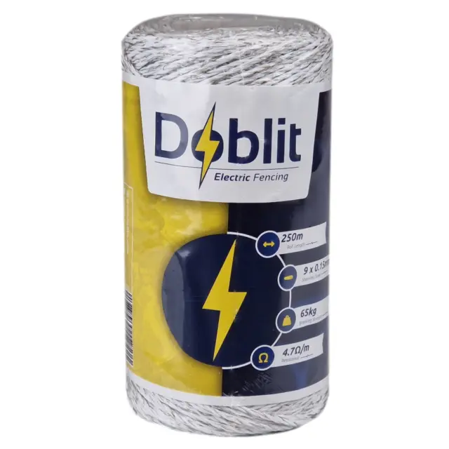 DOBLIT ELECTRIC FENCING Poly Wire 6 or 9 strand Blue and White Custom  Lengths £1.90 - PicClick UK