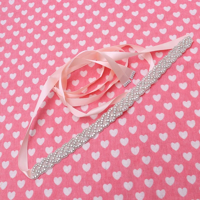 Cintura per abito sposa in cristallo con strass sposa rosa Cintura per