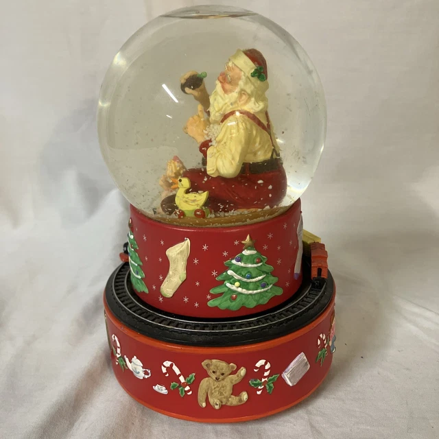 2001 HALMARK COKE CocaCola Santa Musical Snow Globe Moving Train Free
