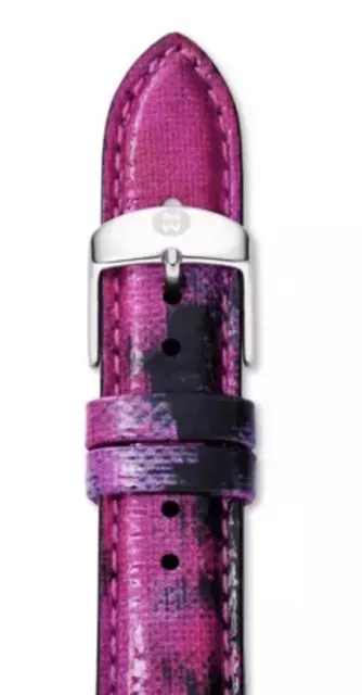 Michele J1741 16mm Pattern Leather Twilight Purple Watch Strap MS16AA430507