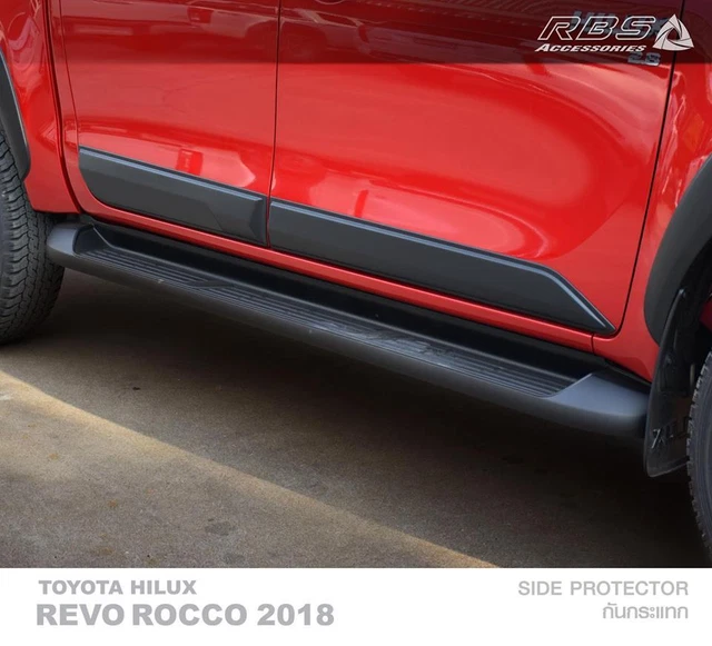 BLACK SIDE 4 Doors Molding Cladding Trims Fits Toyota Hilux Rocco Revo