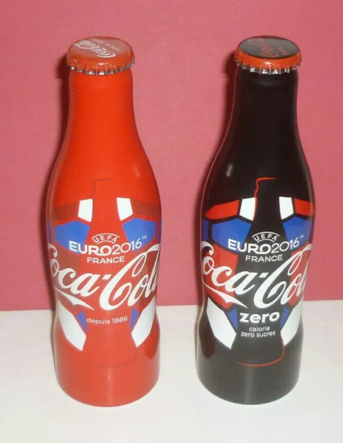 2 COCA COLA BOUTEILLES  BOTTLES  ALU " EURO 2016  " 2 ieme version  FULL FRANCE