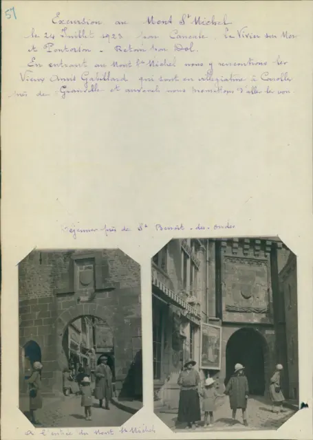 France, le Mont-Saint-Michel, vues sur l&#039;entrée  Vintage silver print, snap