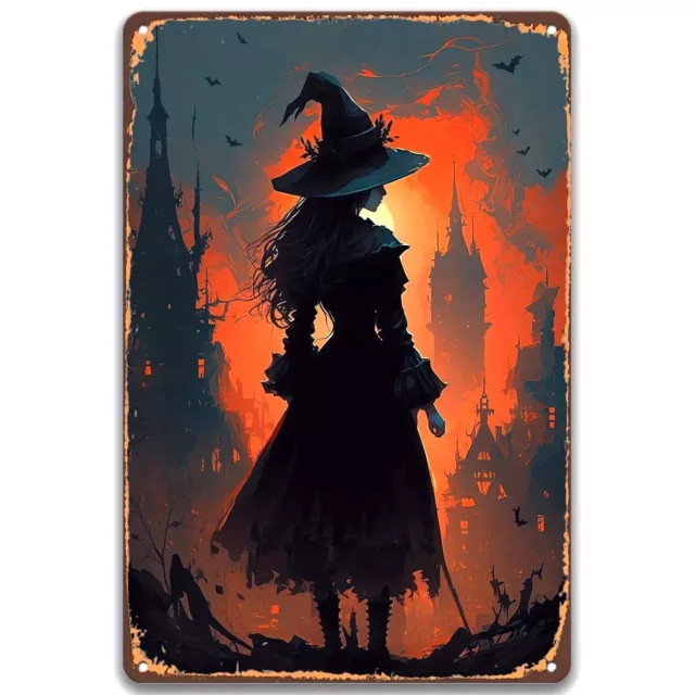 Halloween Witch Gothic Metal/ Tin Sign