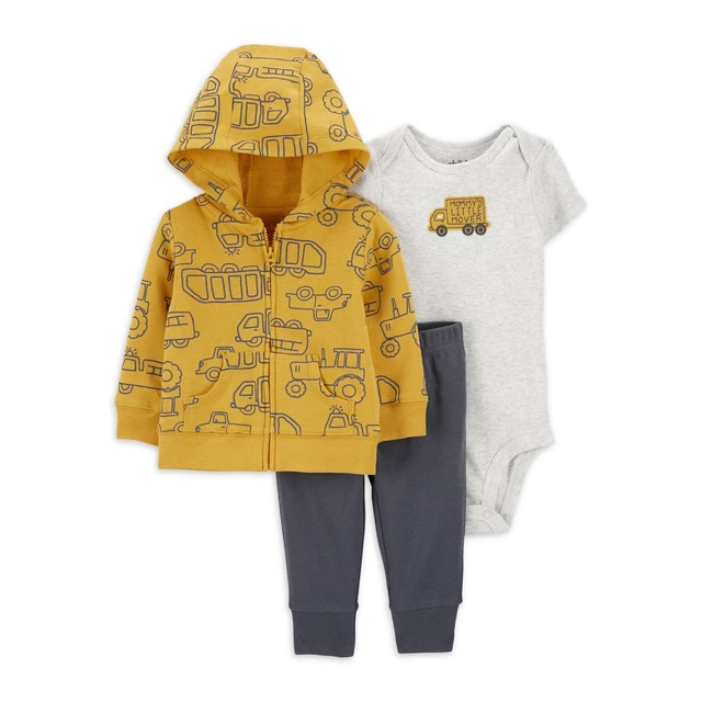 New Carter's Baby Boy 3 Piece set~Jacket~Bodysuit~Pants~Trucks