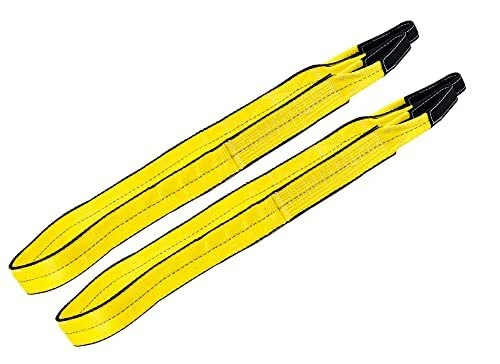 Mytee Products 2 Pack 2" x 12 ft Web Sling Twisted Eye & Eye 2-Ply Tow Strap ...