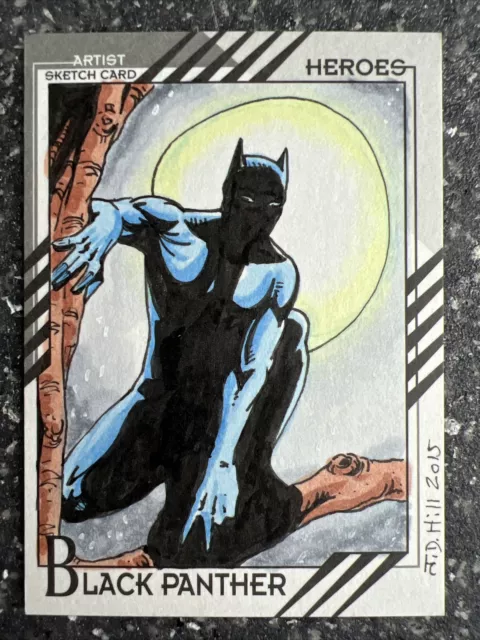 2015 Upper Deck Marvel Fleer Retro Black Panther 1/1 Sketch JD Hill Auto Signed