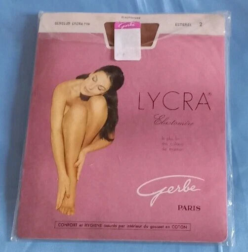 Collants Vintage Gerbe Couleur Cappuccino Taille 1/S - Neuf Avec étiquettes, Fabriqué En France