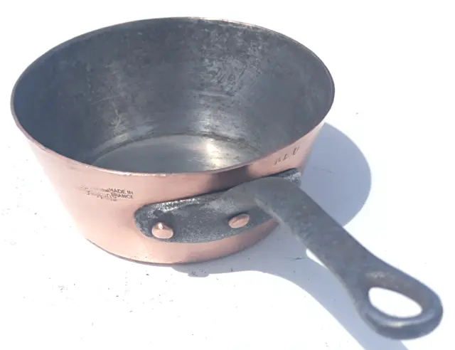 Vintage 6.5inch French Copper Saute Pan LeJeune France Tin Lining 2mm 2.2lbs