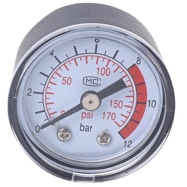 0-12BAR 0-170PSI 10mm Thread Gas Air Pump Pressure Gauge Compressor ManometeV9W1