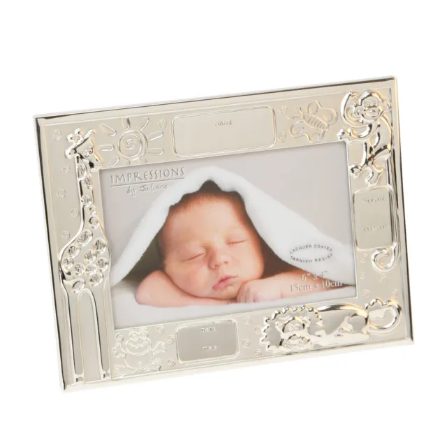 Personalised Engraved Baby Birth Record data Photo Frame 4" x 6" New Baby Gift