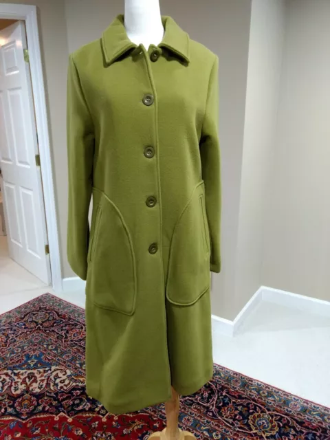 NWT Petit Bateau Long Wool lady day Coat Green 18ans 168cm womens XS, small