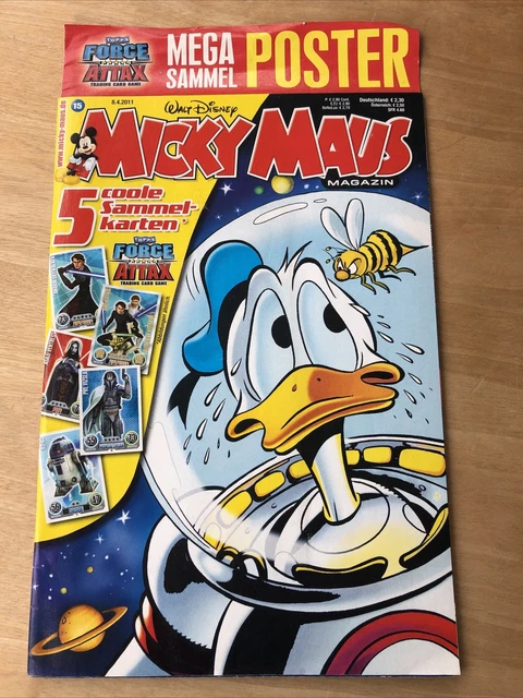 Micky Maus 8.4.2011 Walt Disney Topps Force Attax Sammel Poster Comic Comicheft