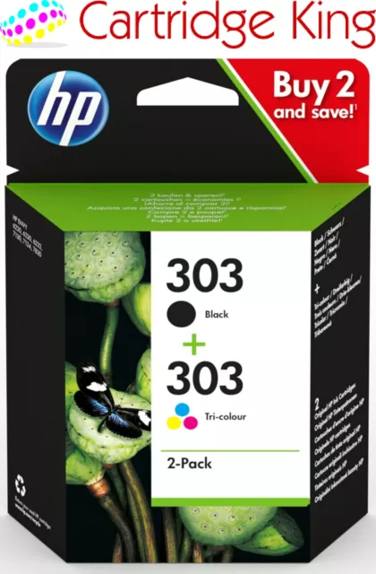 HP 303 2er-Pack Schwarz/Dreifarbig Original-Tintenpatronen Combo Pack Seitenleis