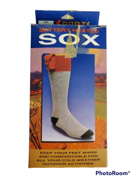 Vintage Sports Afield Battery Heated Sox Size Medium Color Grey UNTESTED