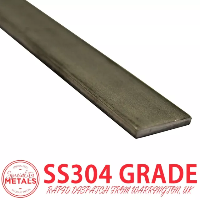 STAINLESS STEEL FLAT BAR STRIP GRADE 304 VARIOUS SIZES 1 METRE (100cm) LENGTHS