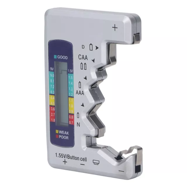 (Silber)Batterieprüfer ABS-LCD-Bildschirm Knopfzellen-Batterietester Für 1 5 OBD