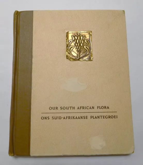 Vintage 'Our South African Flora' book with coloured cards inserted...