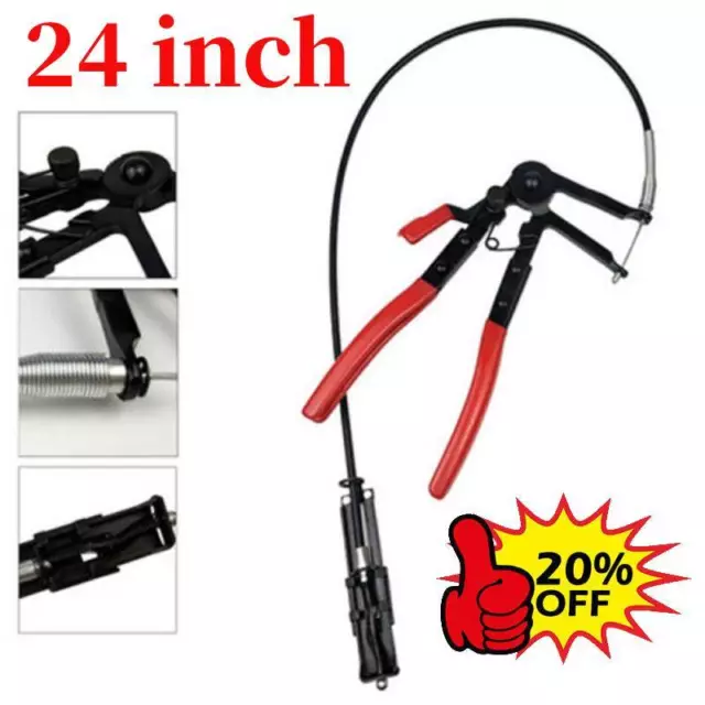 24"Radiator Brake Fuel Oil Removal Tool Flexible Lock Hose Clip Clamp Plier