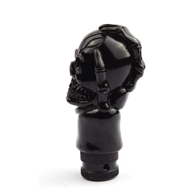 Manual Car Gear Shift Knob Shifter Lever Handle Black Skull Head Set Universal