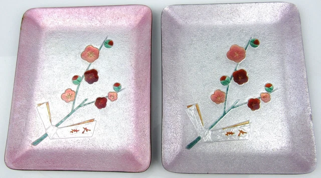 Vintage Japanese Tutanka Cloisonne Enamel Floral Tray