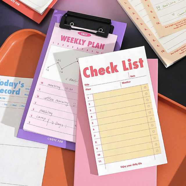 NOTEPAD CLIPBOARD TIME Management Record Check List To-do-list ...