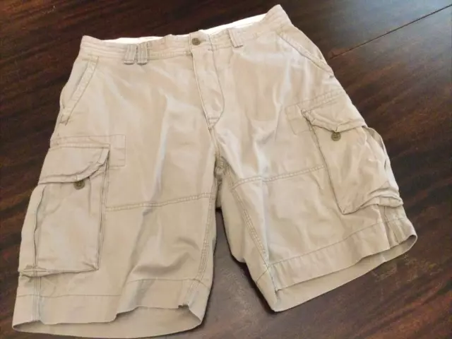 Polo Ralph Lauren Bermuda Rugged Chino CARGO Utility SHORTS Beige Men's 36