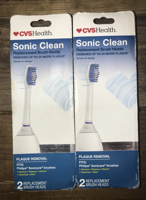 4 cabezales de cepillo CVS de repuesto SONIC CLEAN (se adapta a Philips, Sonicare)