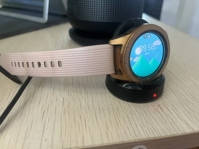 Samsung Galaxy Watch SM-R810 42mm Rose Gold Case Classic Buckle Pink Beige -...