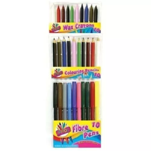 30 pack Artbox Colouring Set Felt Pens Pencils & Crayons Colour  Kids Art Craft