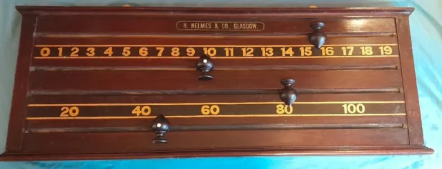 Antique Vintage Snooker Billiards Scoreboard   H. Nelmes & Co  Glasgow