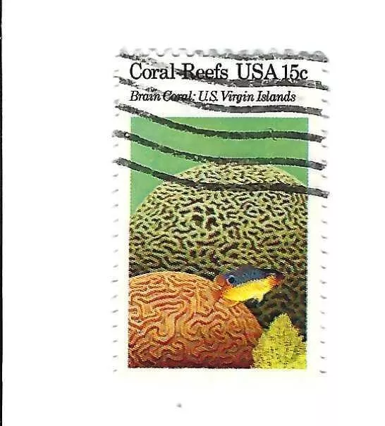 STAMP SCOTT 1827 "Brain Coral" 15 CENT 1980 USED