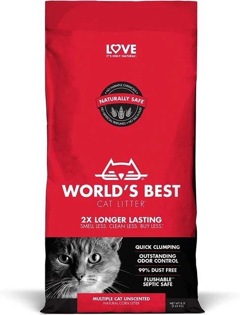 Cama para gatos Worlds Best 8 libras 3,63 kg varios gatos sin perfume