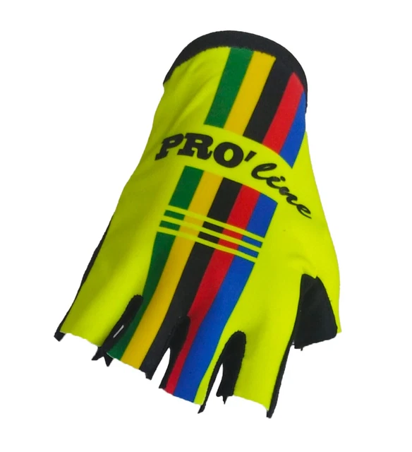 Guanti Ciclismo Bicicletta Da Corsa Estivi PRO' line Giallo Fluo Iride
