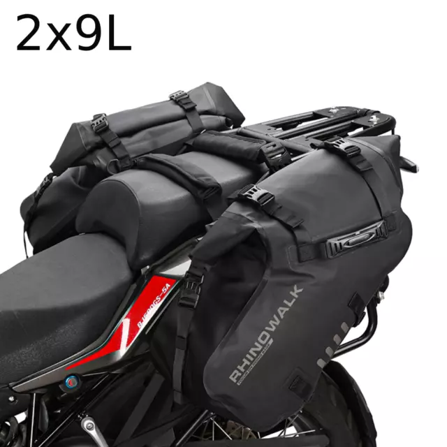 18L Motorcycle Motorbike Saddlebags Waterproof Luggage Rack Panniers Tail Bag