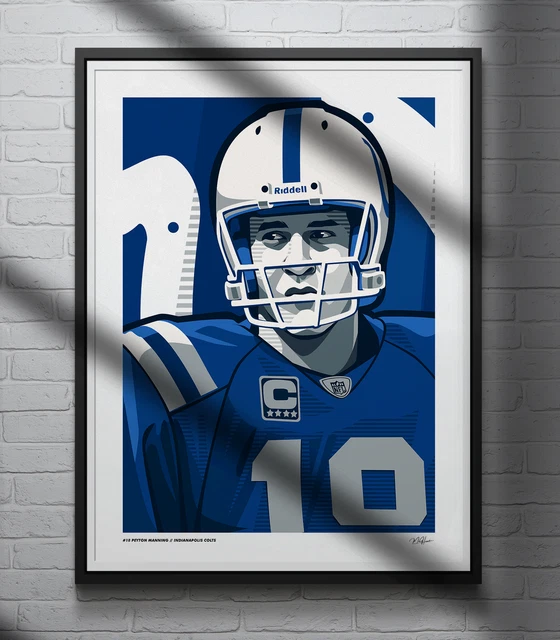 Peyton Manning Poster Indianapolis Colts Football Illustrated Art Print