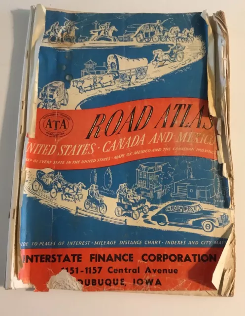 Vintage 1952 Rand McNally Road Atlas