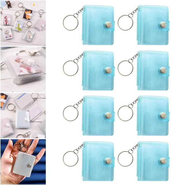 Mini pequeño álbum de fotos llavero carpeta, tarjeta de memoria de imagen bolsa