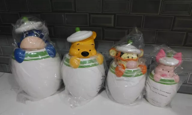New Disney's Winnie The Pooh Peek-A-Boo Canister Set Tigger Cookie Jar Canisters