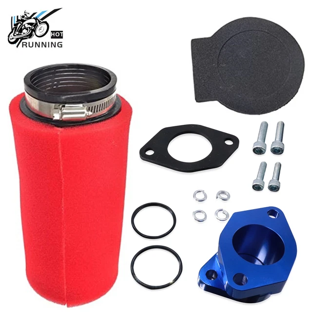 AIR FILTER & Blue Carburetor Intake Manifold For Yamaha Warrior 350
