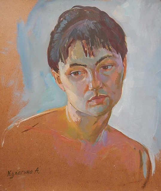 WOMAN GIRL FEMALE Portrait Original Oil Painting by Ukrainian Artist ...