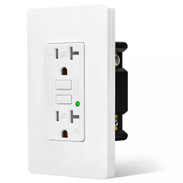 GFI Outlet 20 Amp WR TR GFCI Receptacles with Plate for Outdoor Kitchen Bathroom