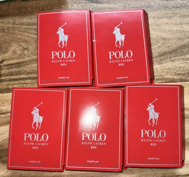 RALPH LAUREN POLO RED INTENSE 1.5ml .05fl oz COLOGNE SAMPLES Lot  x5