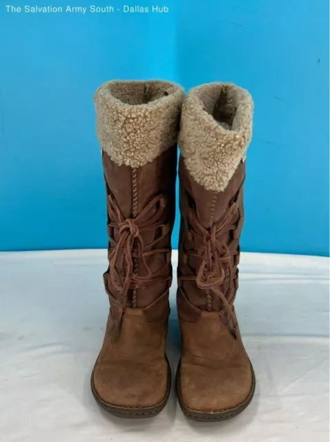 UGG Boots Classic Tall Shearling Brown Leather Fur Pull On Women’s Size 9