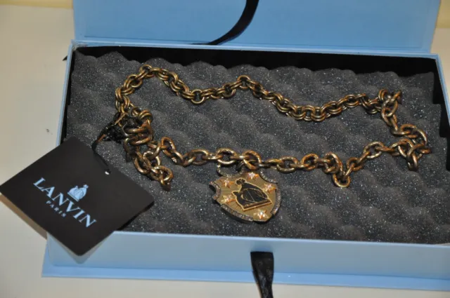 Authentic New Runway LANVIN Old Bronze Brass Chain Necklace